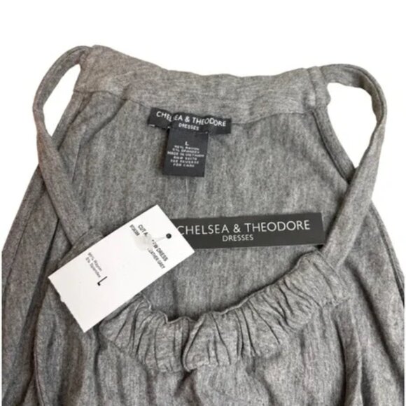 Chelsea & Theodore Knit Midi Dress with Pockets Grey Size Large - Picture 6 of 9